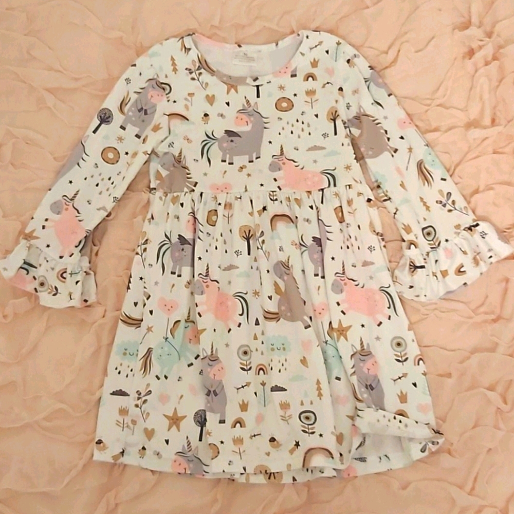 Unicorn dress 3T EUC